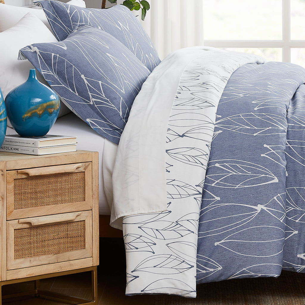 Modern Foliage Reversible Duvet Cover Set