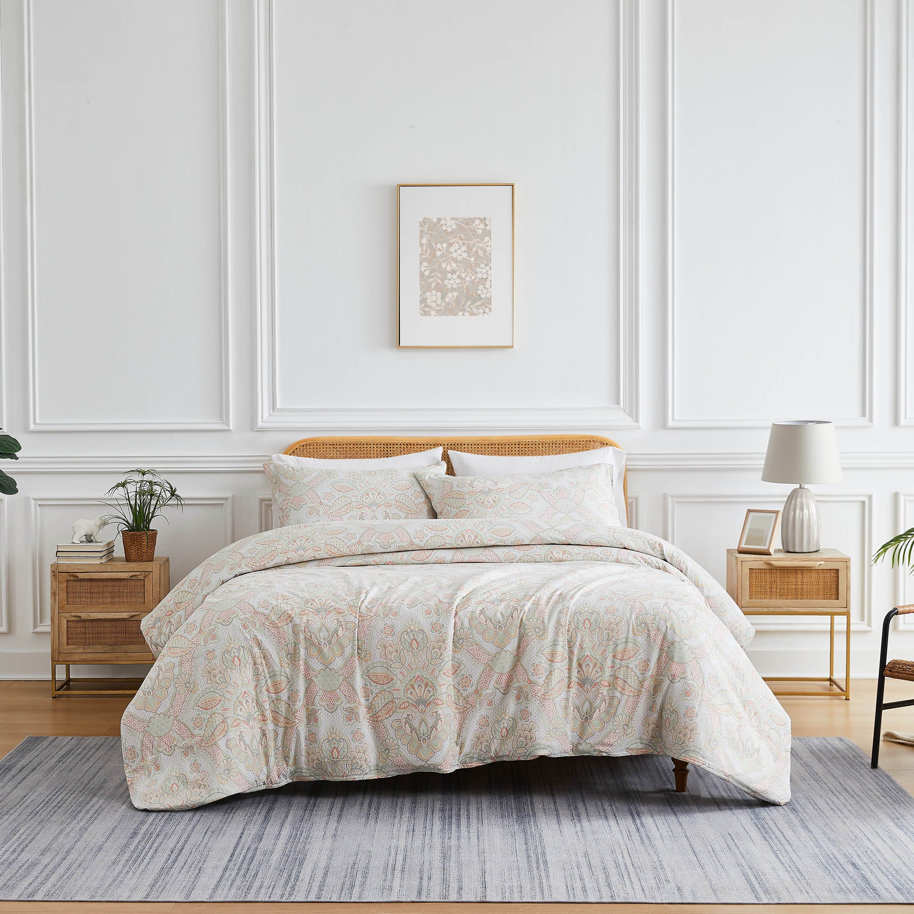 Front View of Enchantment Duvet Cover in coral#color_enchantment-coral