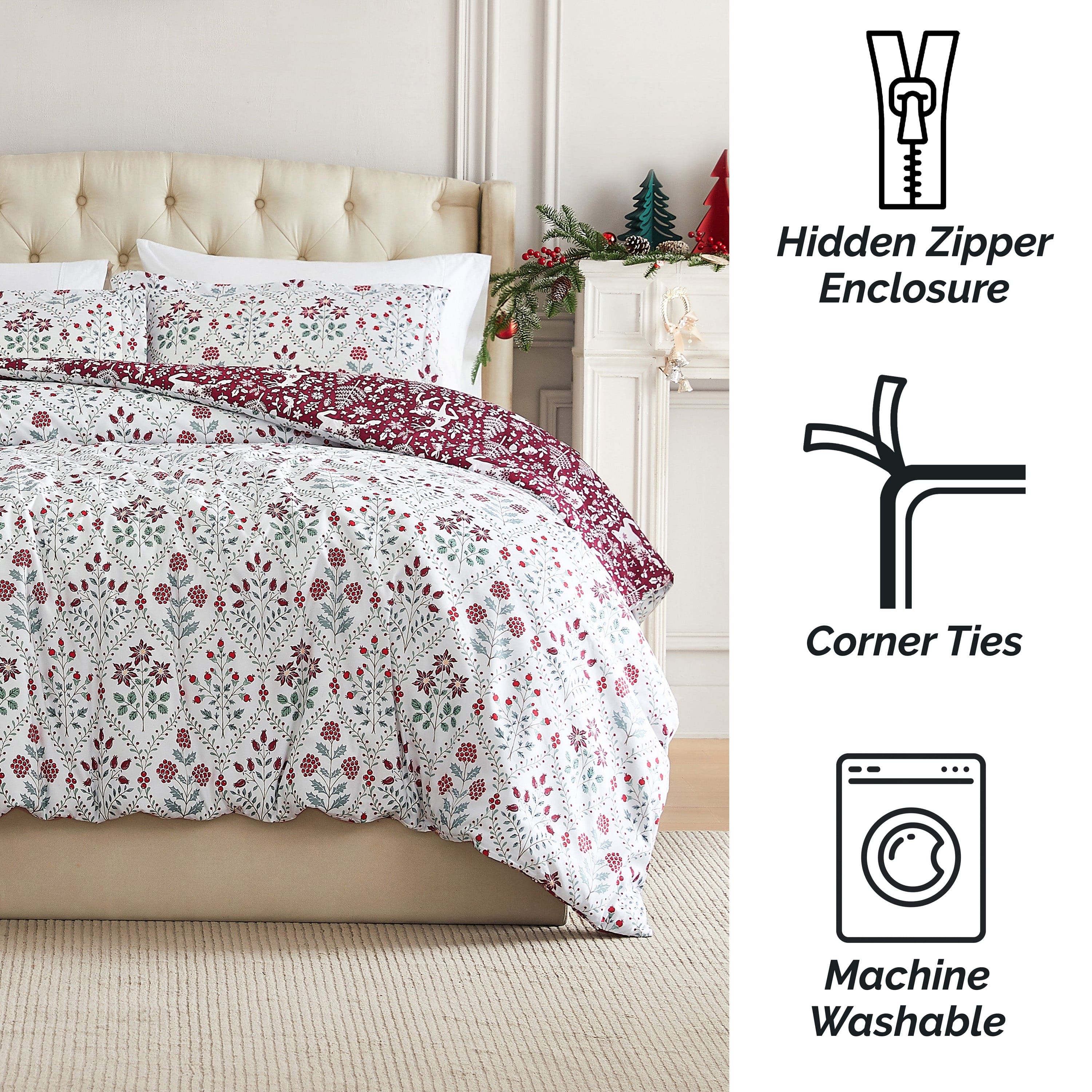 Holiday Harmony Reversible Duvet Cover Set