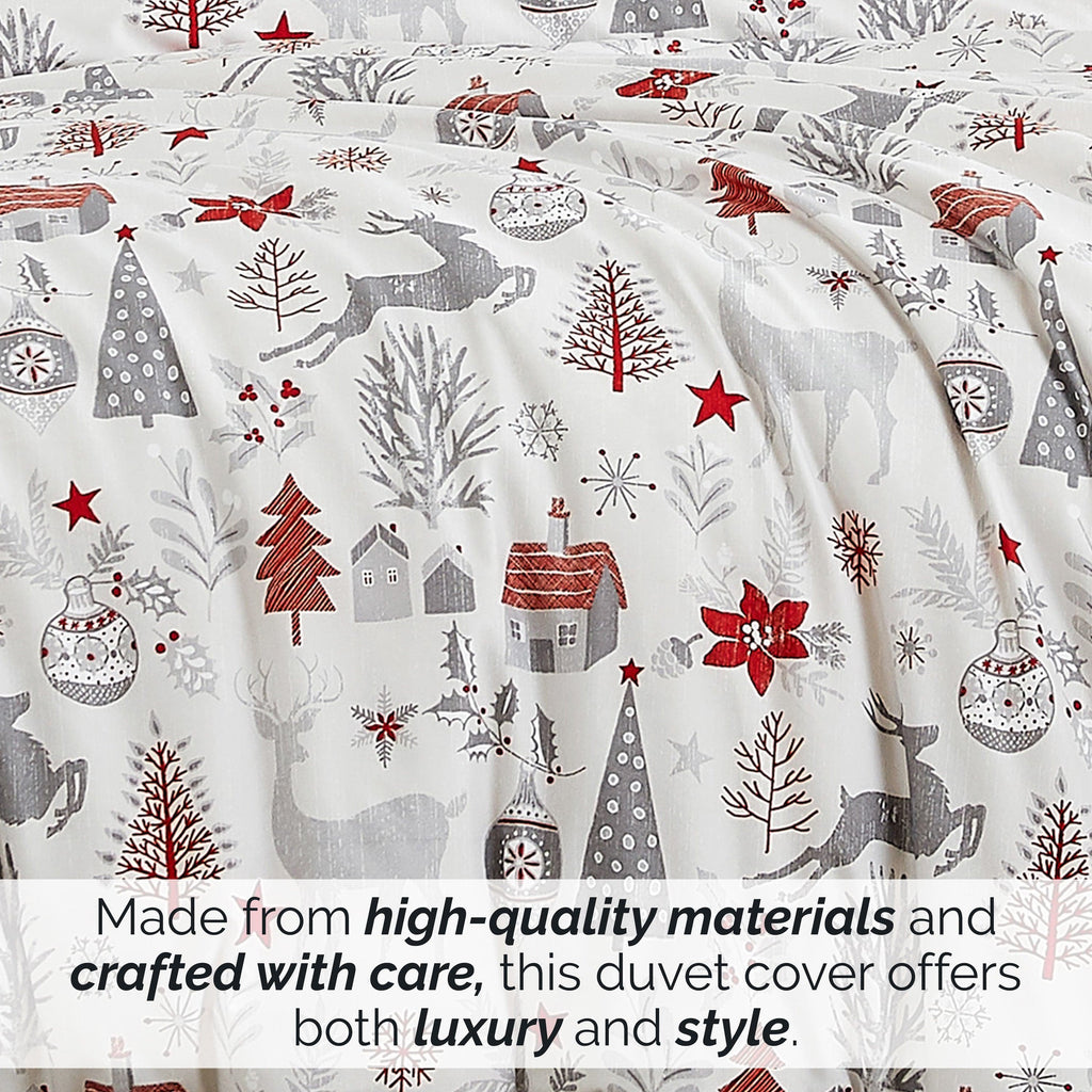 Holly Jolly Lane Reversible Duvet Cover Set