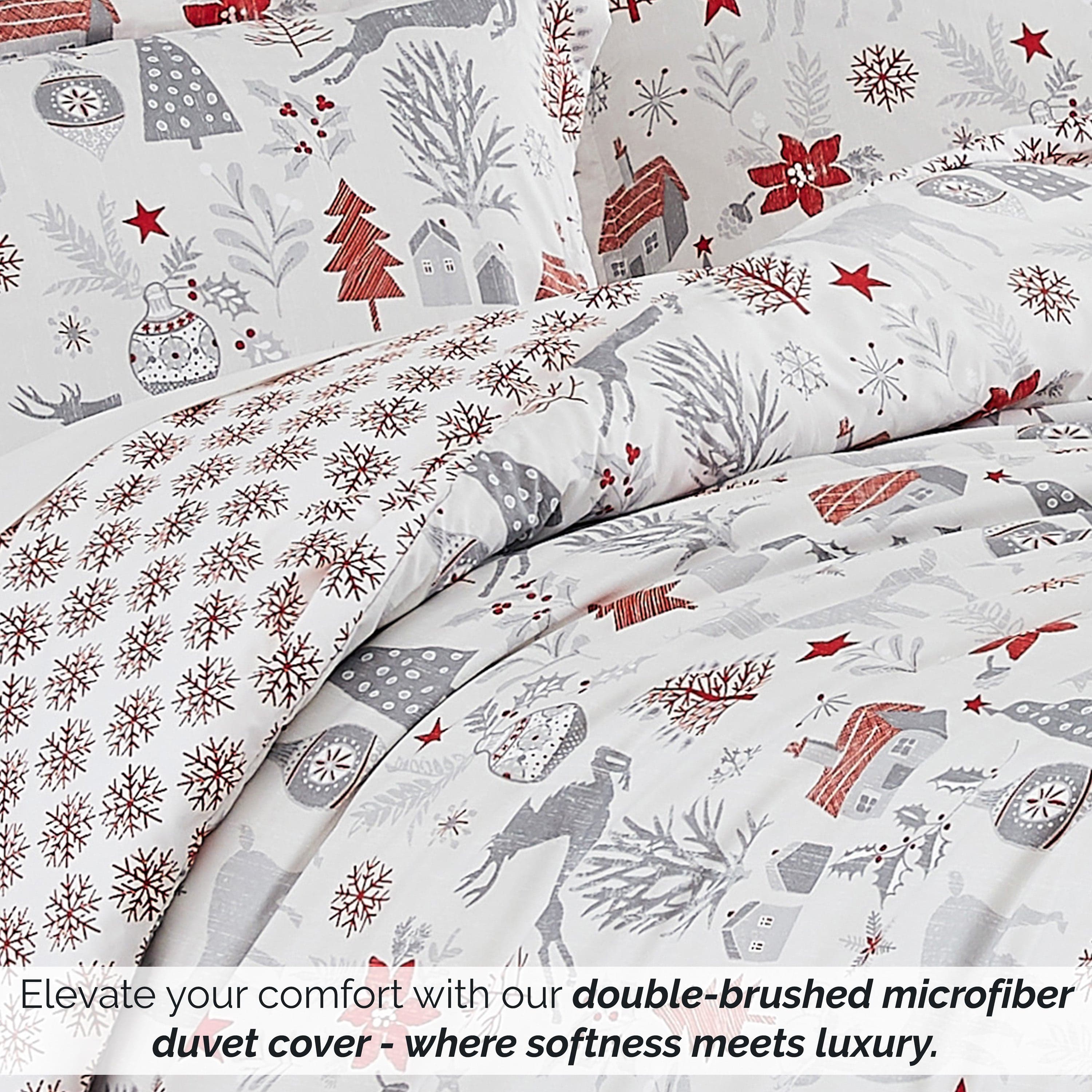 Holly Jolly Lane Reversible Duvet Cover Set