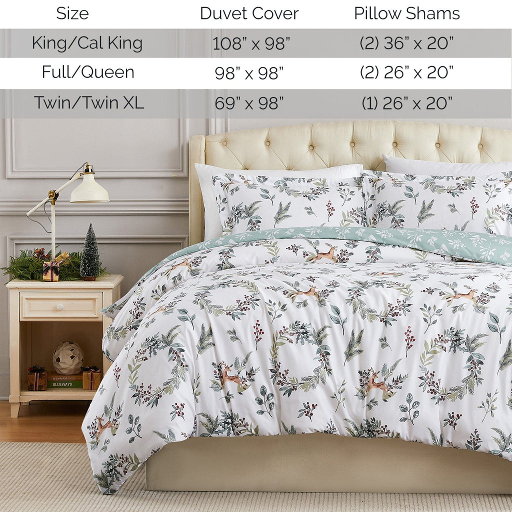 Happy Holidays Reversible Duvet Cover Set