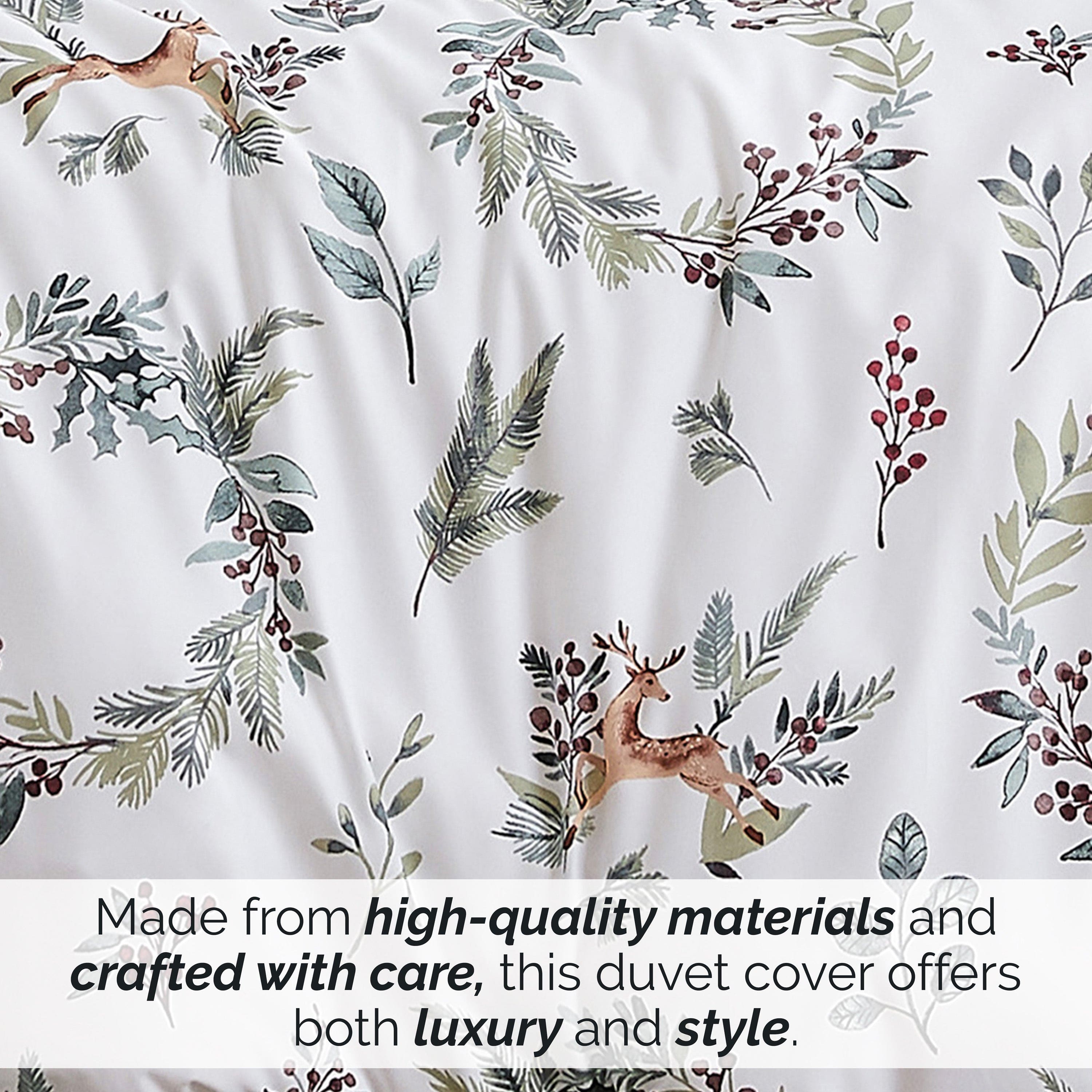 Happy Holidays Reversible Duvet Cover Set
