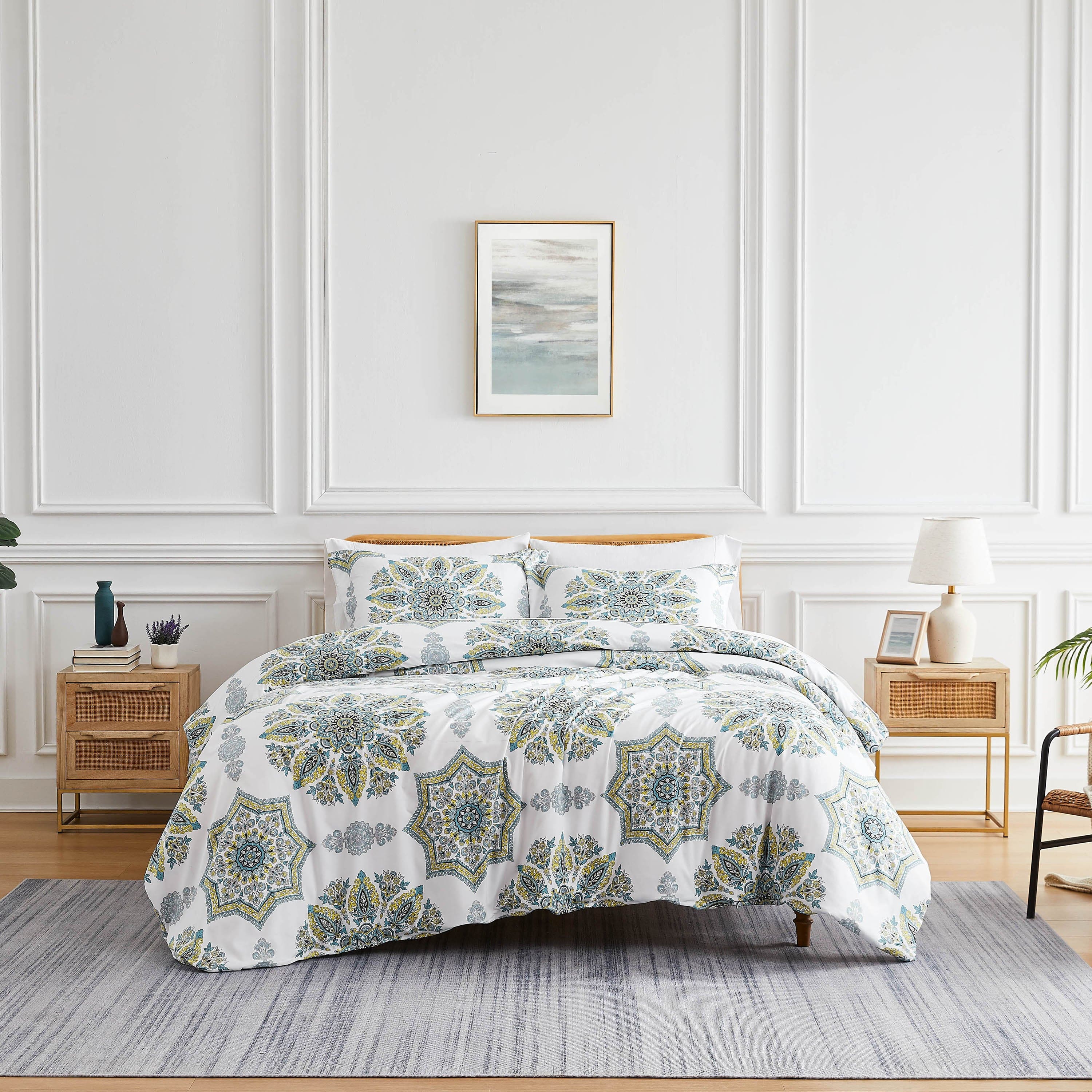 Front View of Infinity Duvet Cover in aqua#color_infinity-aqua