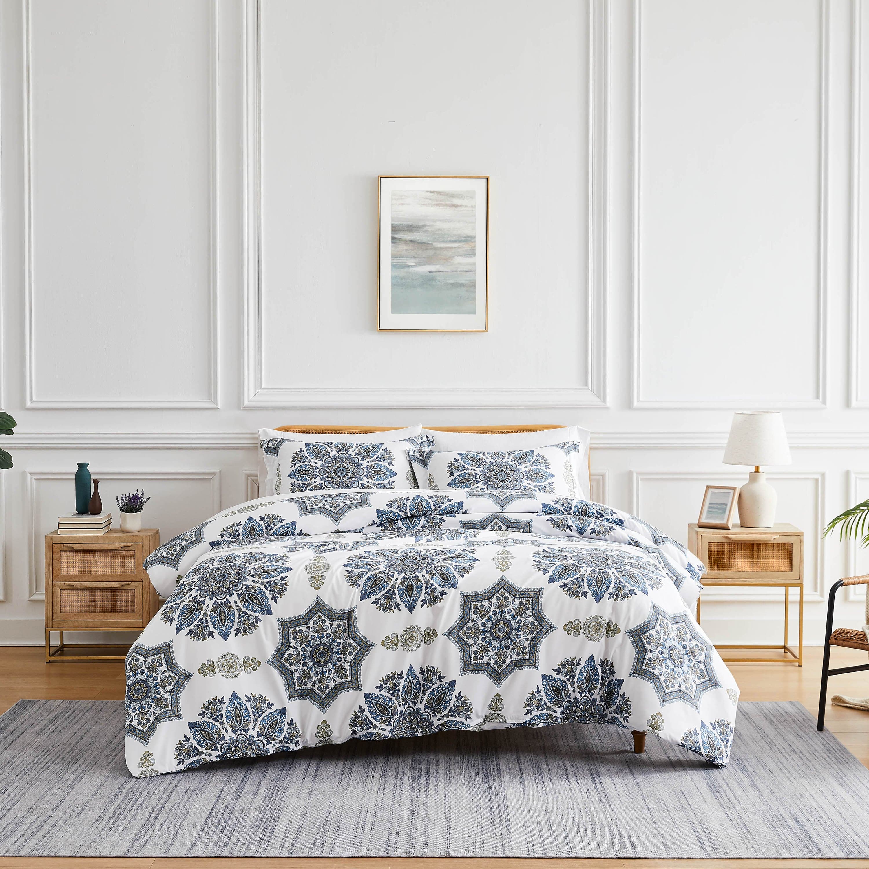 Front View of Infinity Duvet Cover in blue#color_infinity-blue