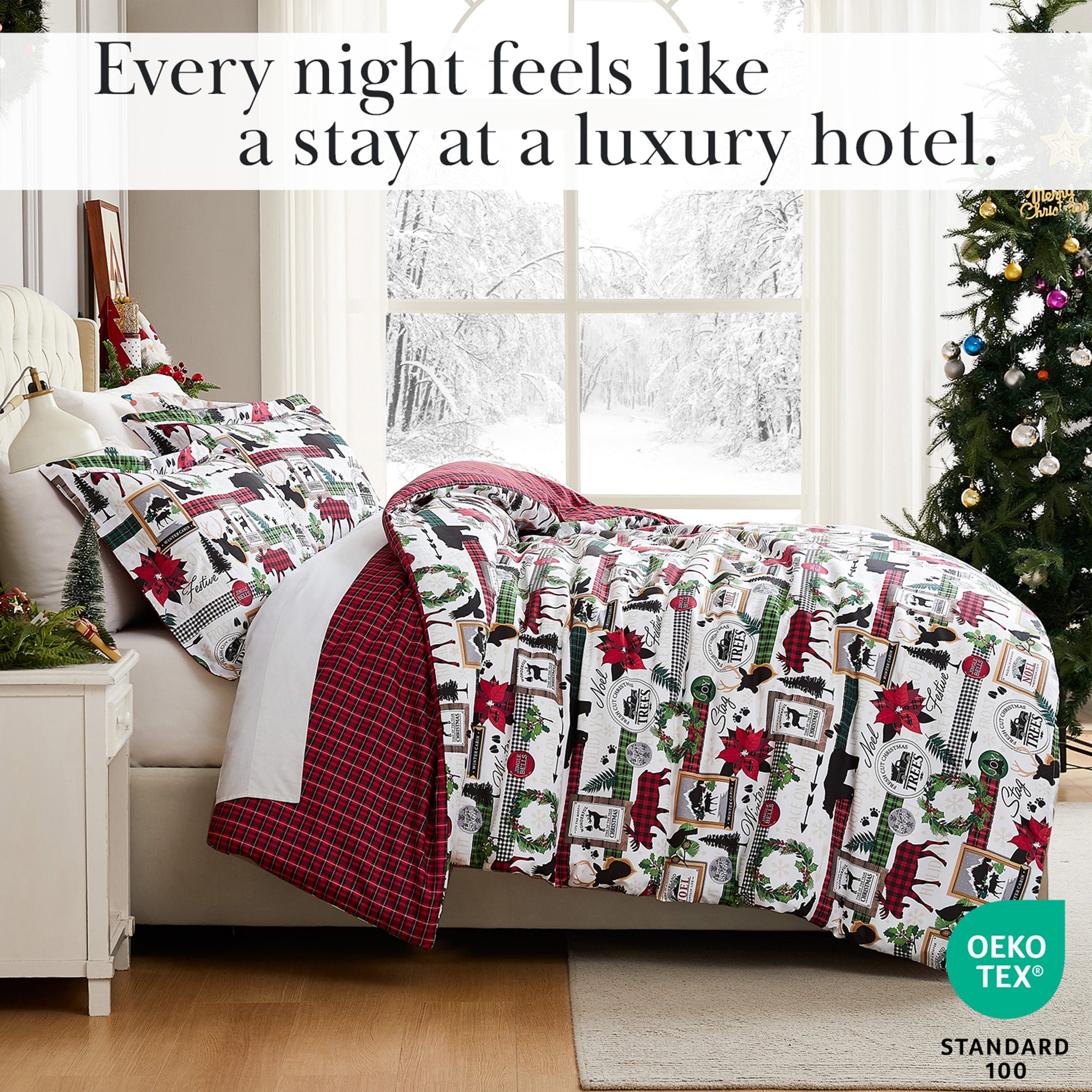 Merry Town Reversible Duvet Cover Set