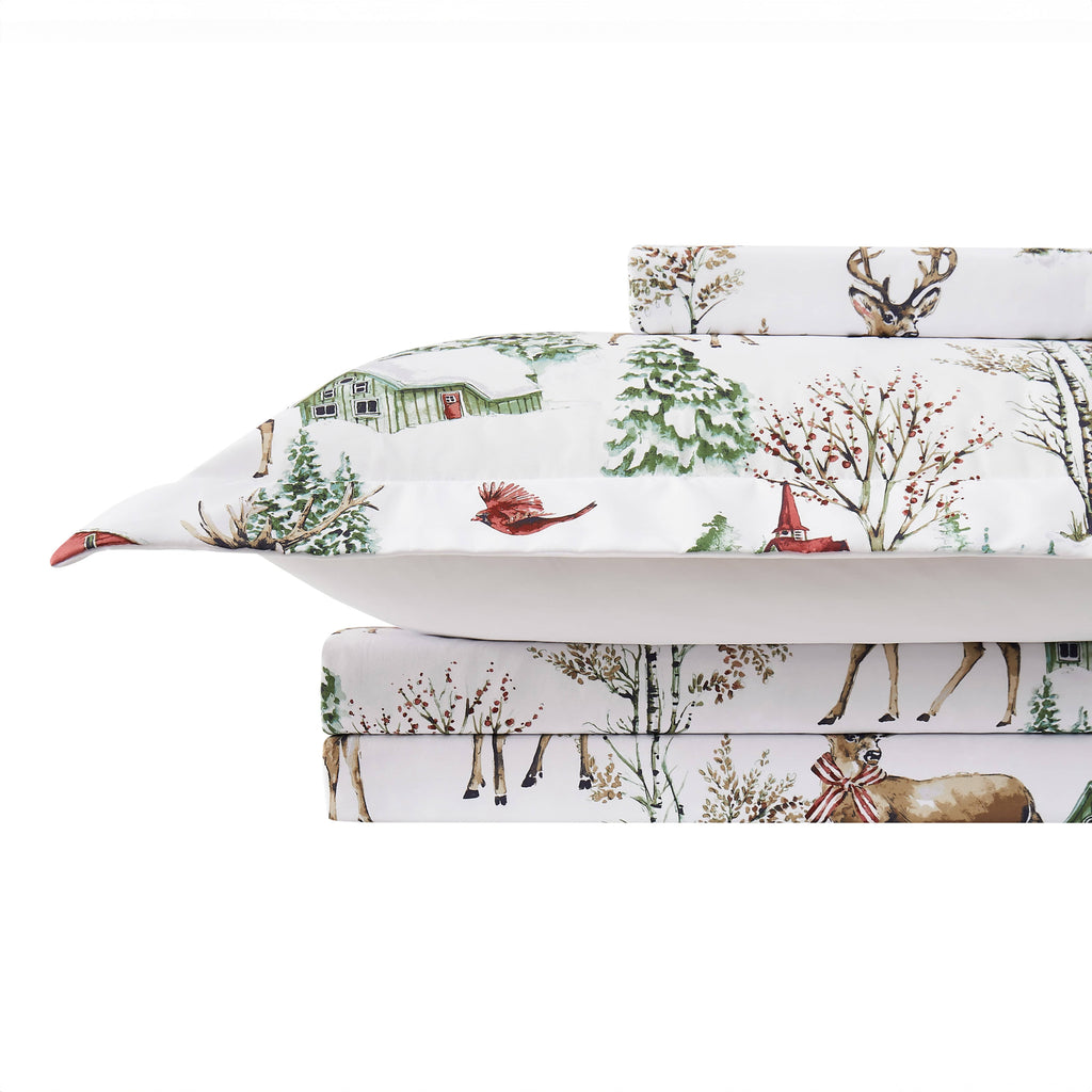 White Christmas Reversible Duvet Cover Set