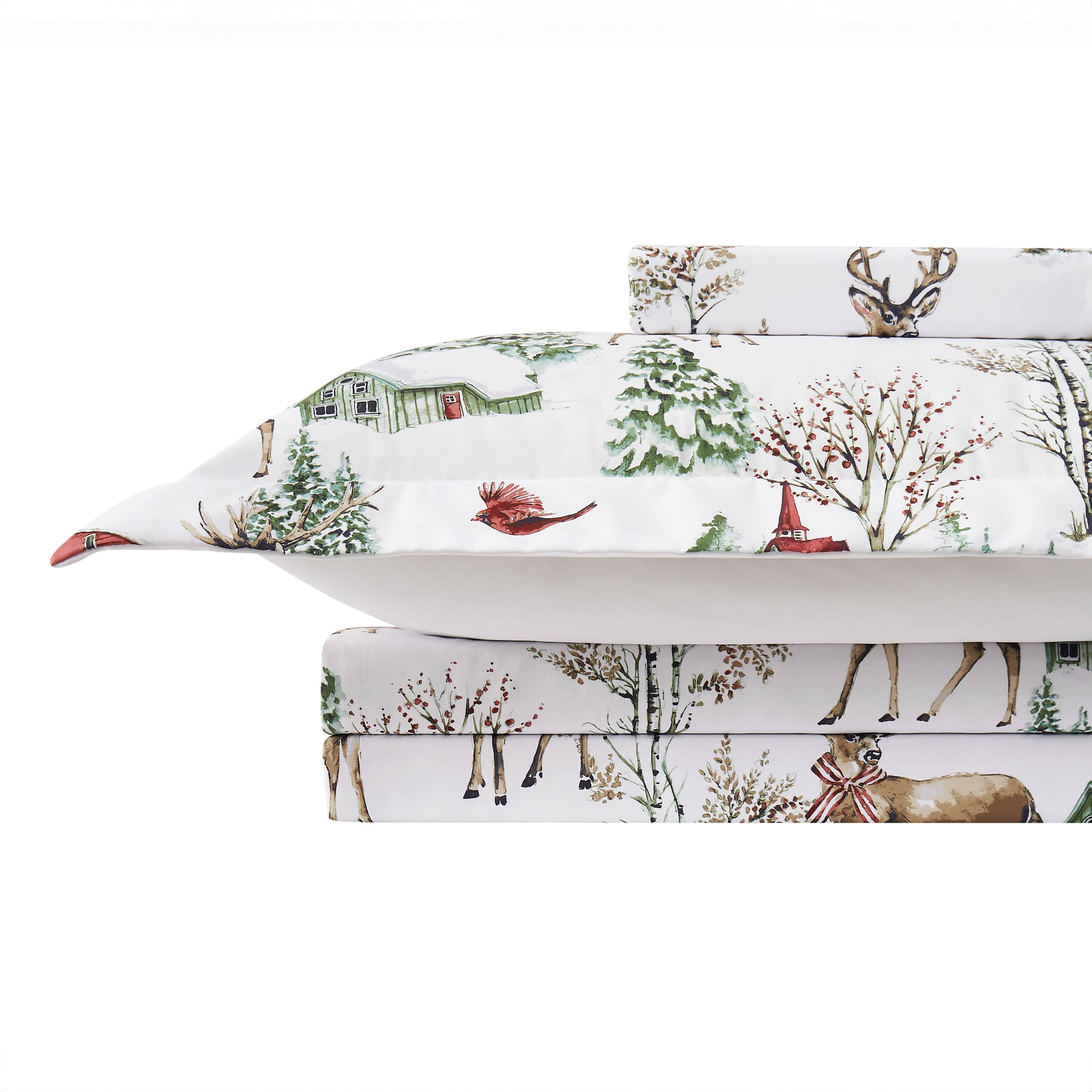 White Christmas Reversible Duvet Cover Set