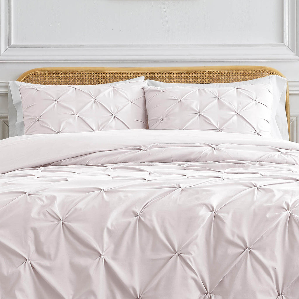 Pintuck Pinch Pleated Duvet Cover Set