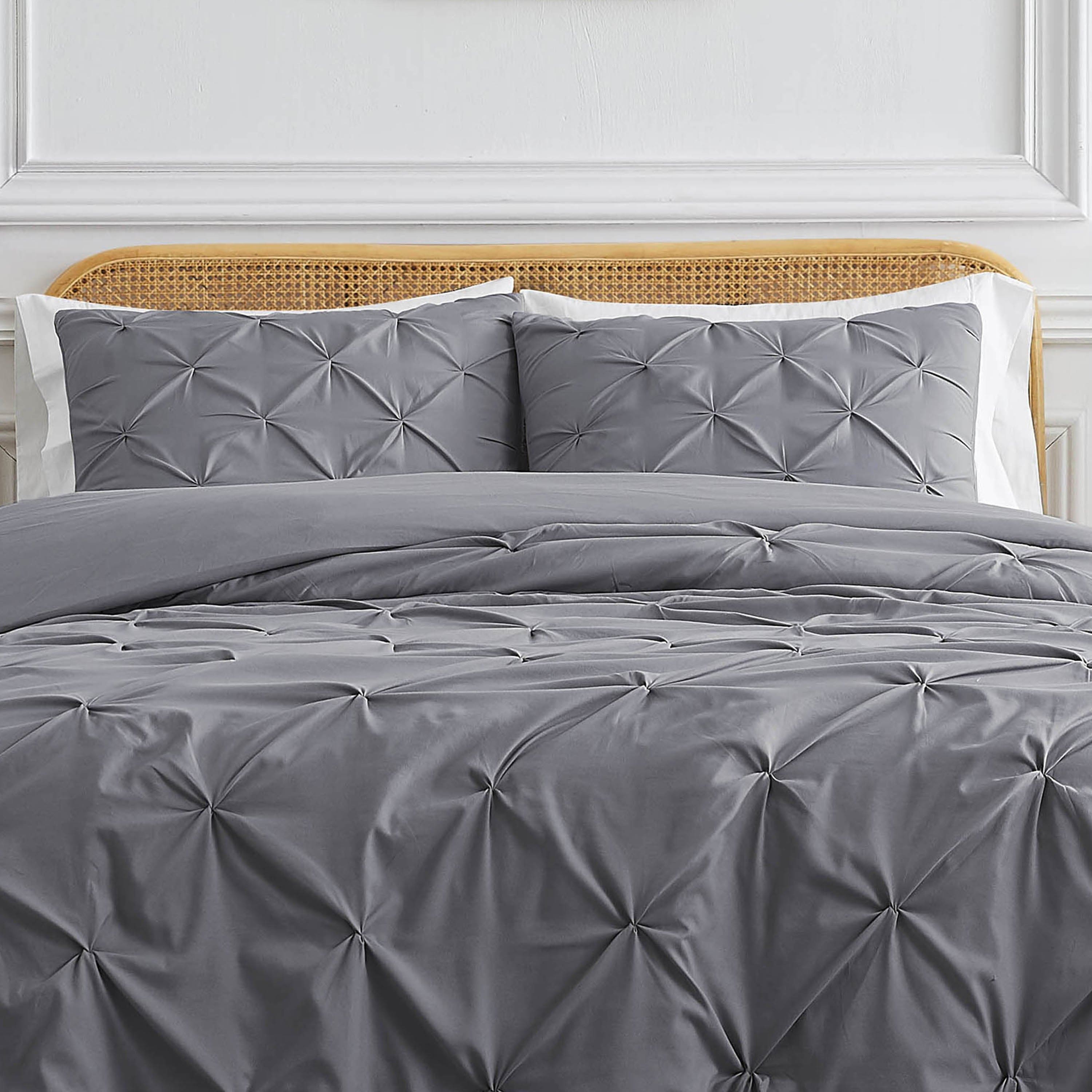 Pintuck Pinch Pleated Duvet Cover Set