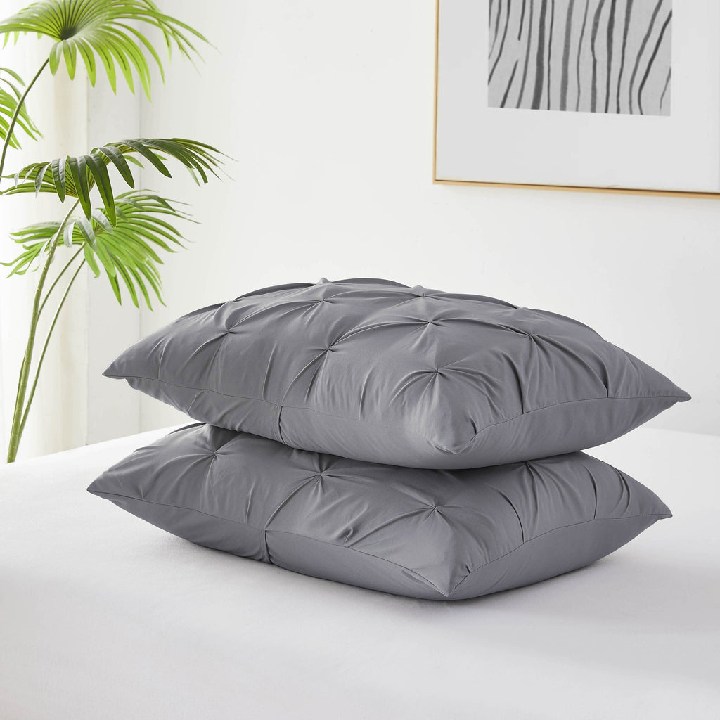Pintuck Pinch Pleated Duvet Cover Set