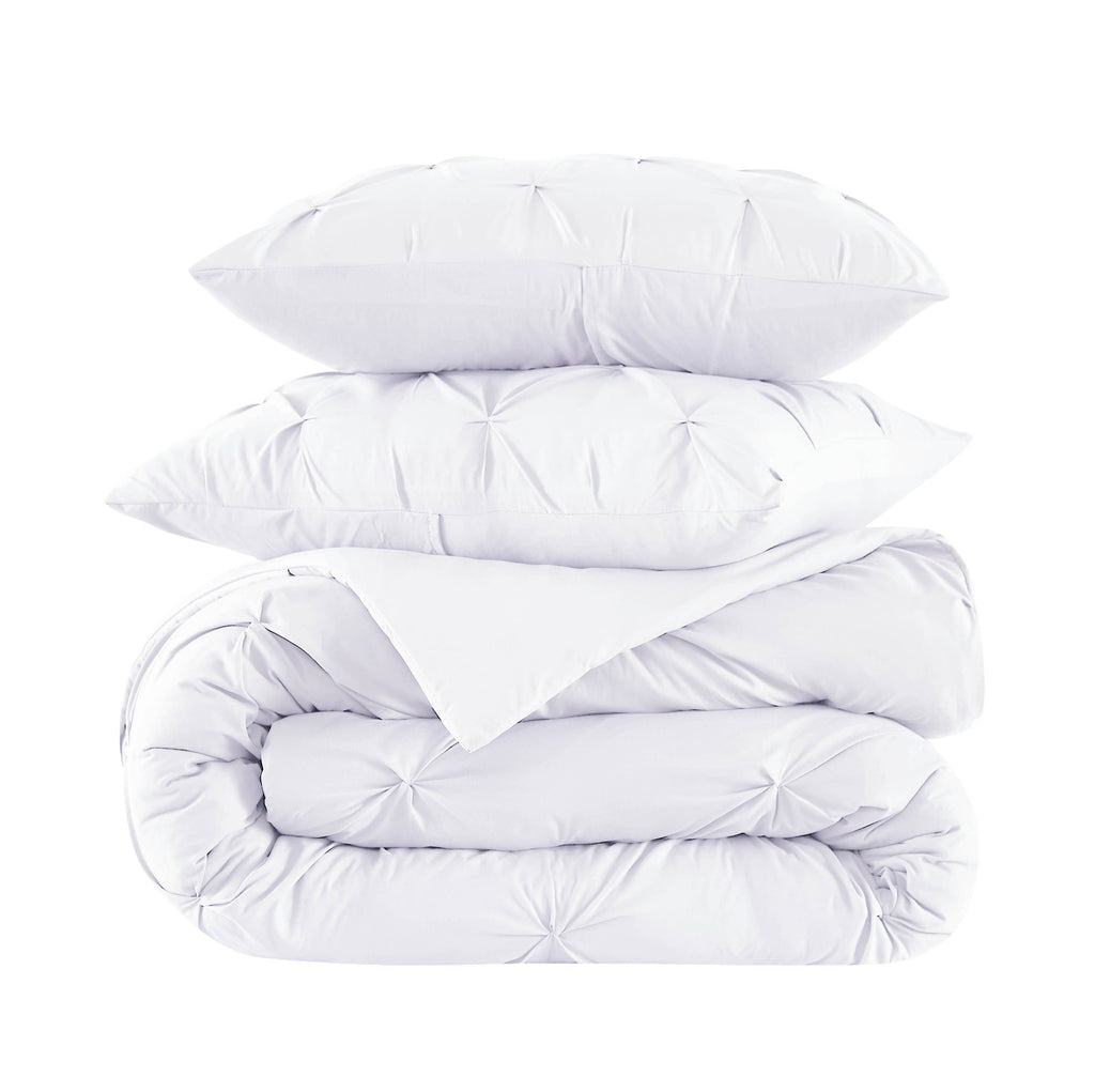 Pintuck Pinch Pleated Duvet Cover Set