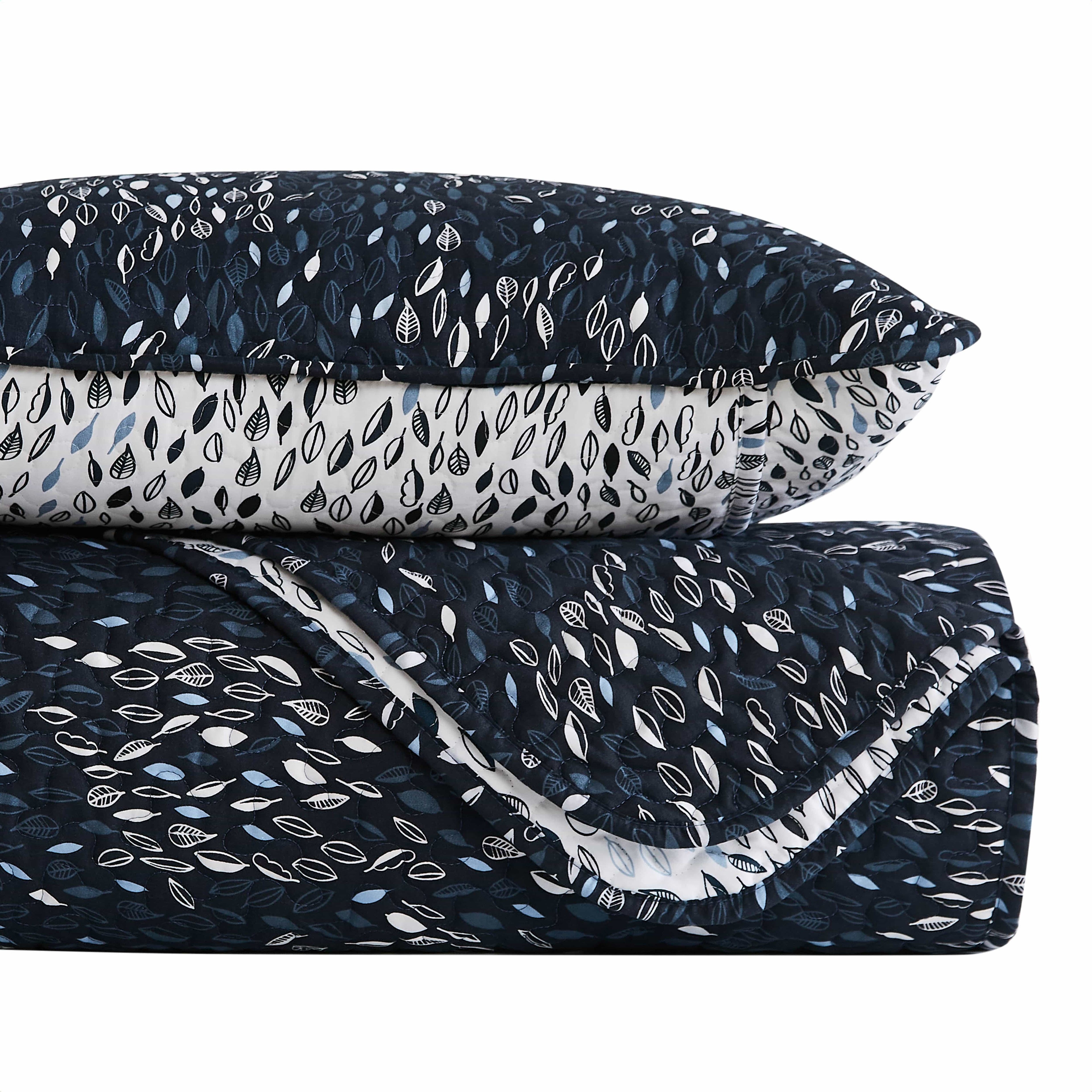 Botanical Leaves Reversible Quilt Set