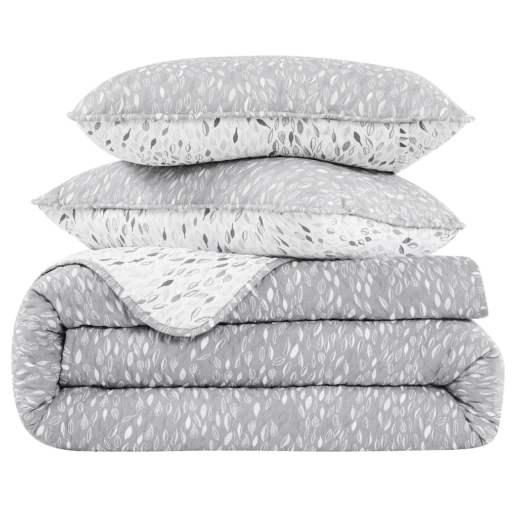 Botanical Leaves Reversible Quilt Set