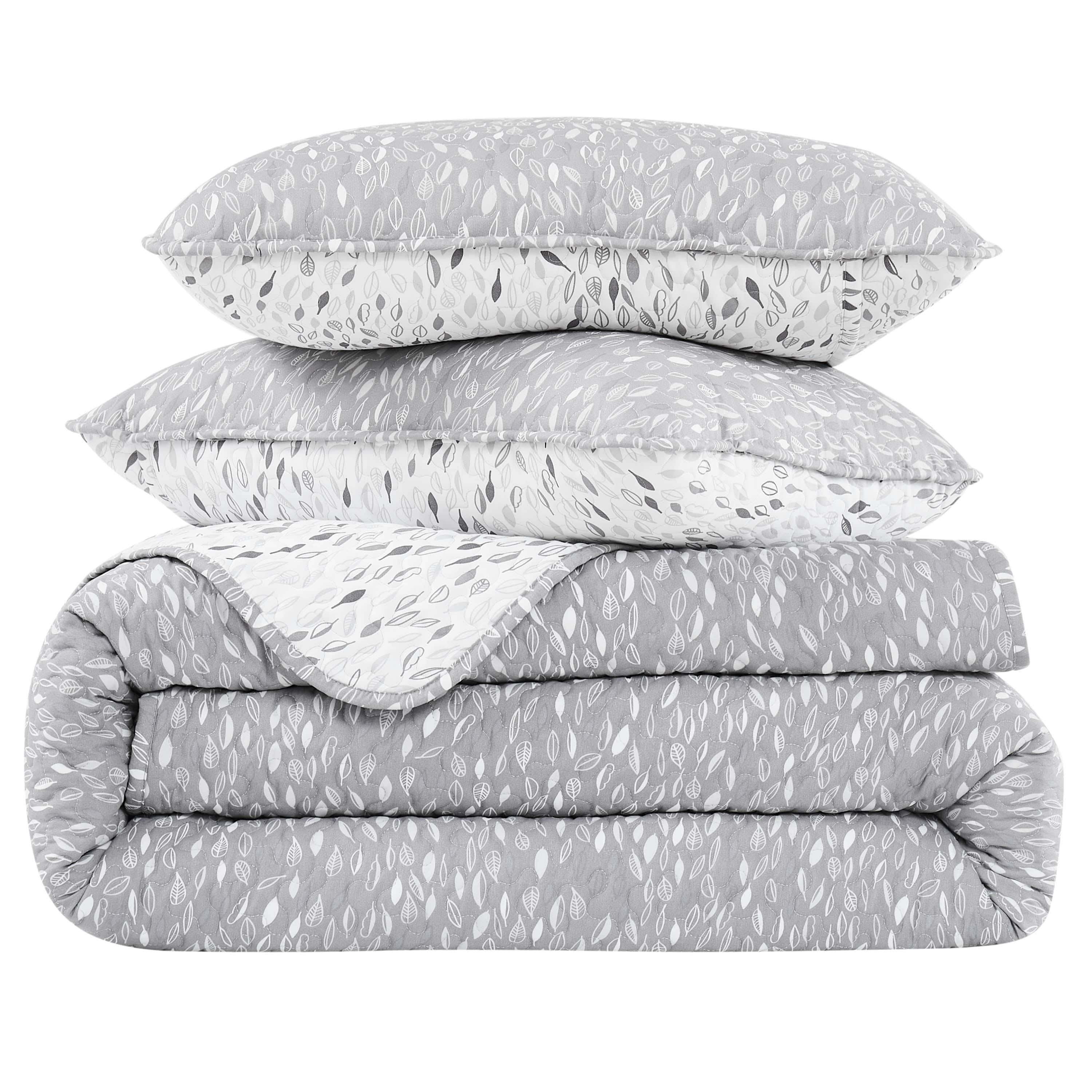Botanical Leaves Reversible Quilt Set