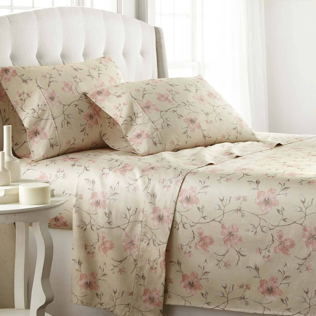 Mystic Garden Extra Deep Pocket Printed Sheet Set in Soft Sand#color_mystic-soft-sand