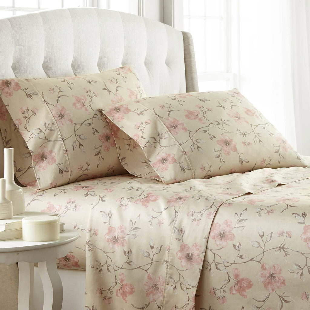 Mystic Garden 100% Cotton Sateen Pillow Cases in Soft Sand#color_mystic-soft-sand