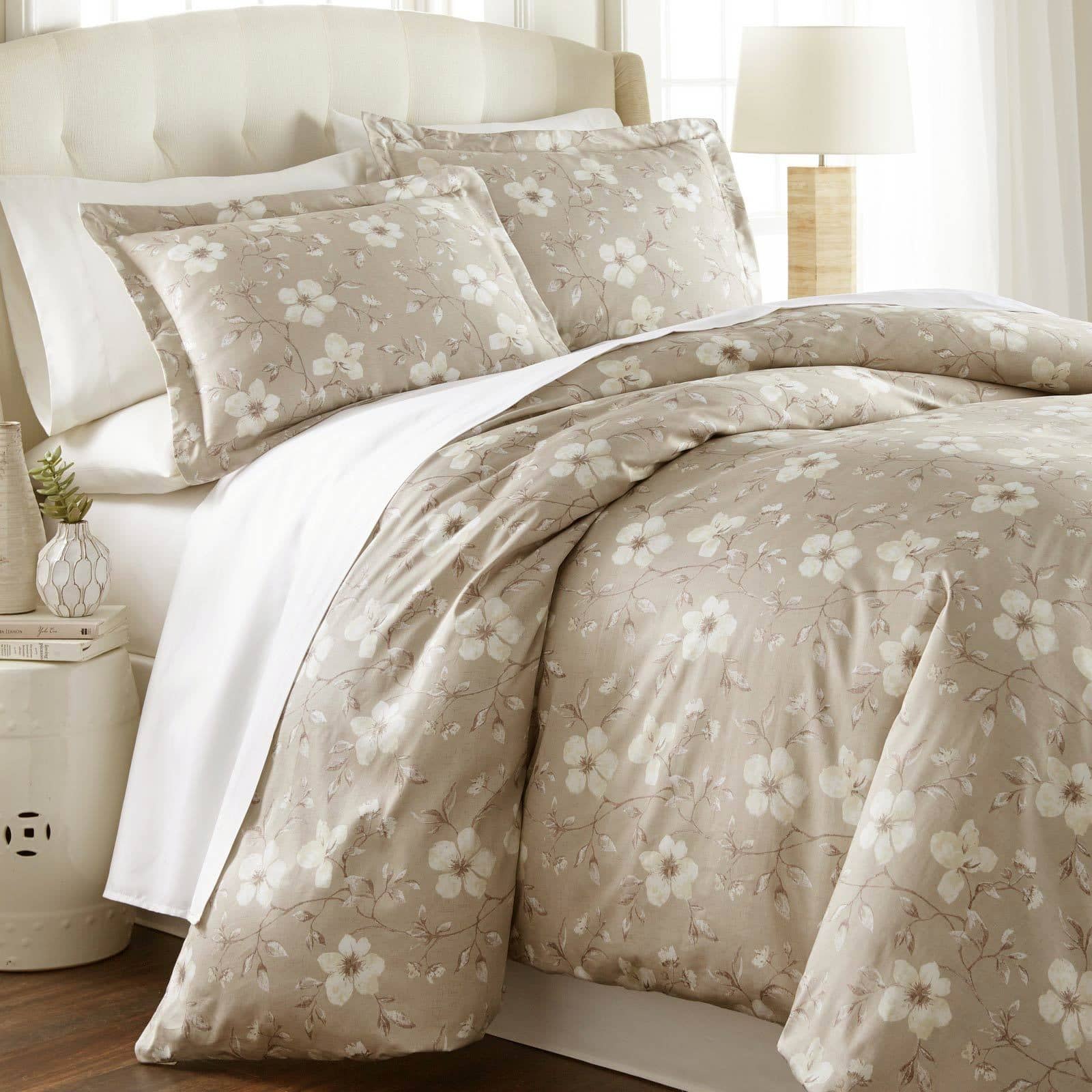 Mystic Garden Reversible Cotton Duvet Set in Mystic Taupe Grey#color_mystic-taupe-grey