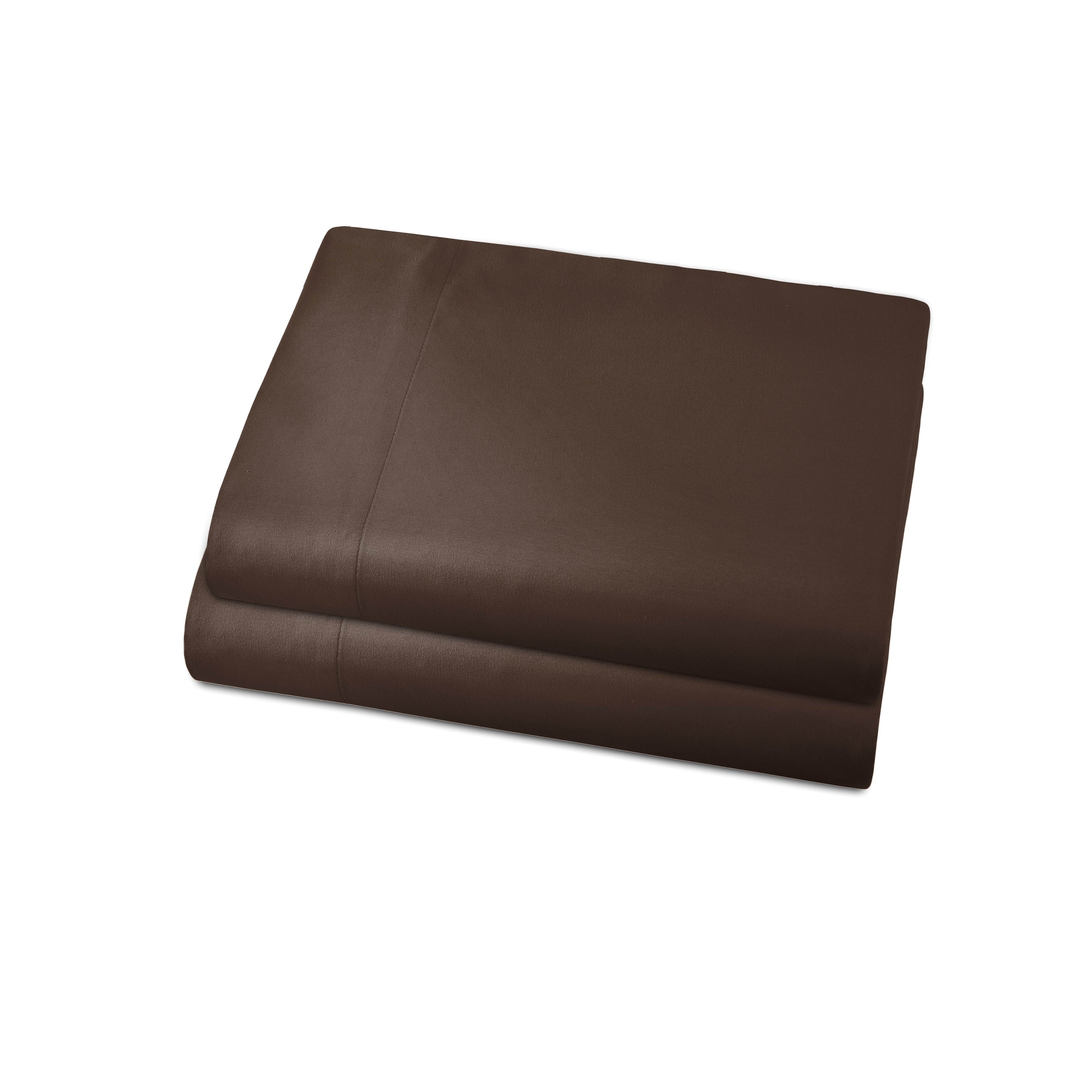 Stack Image of 2 Vilano Flat Sheet in chocolate-brown#color_vilano-chocolate-brown