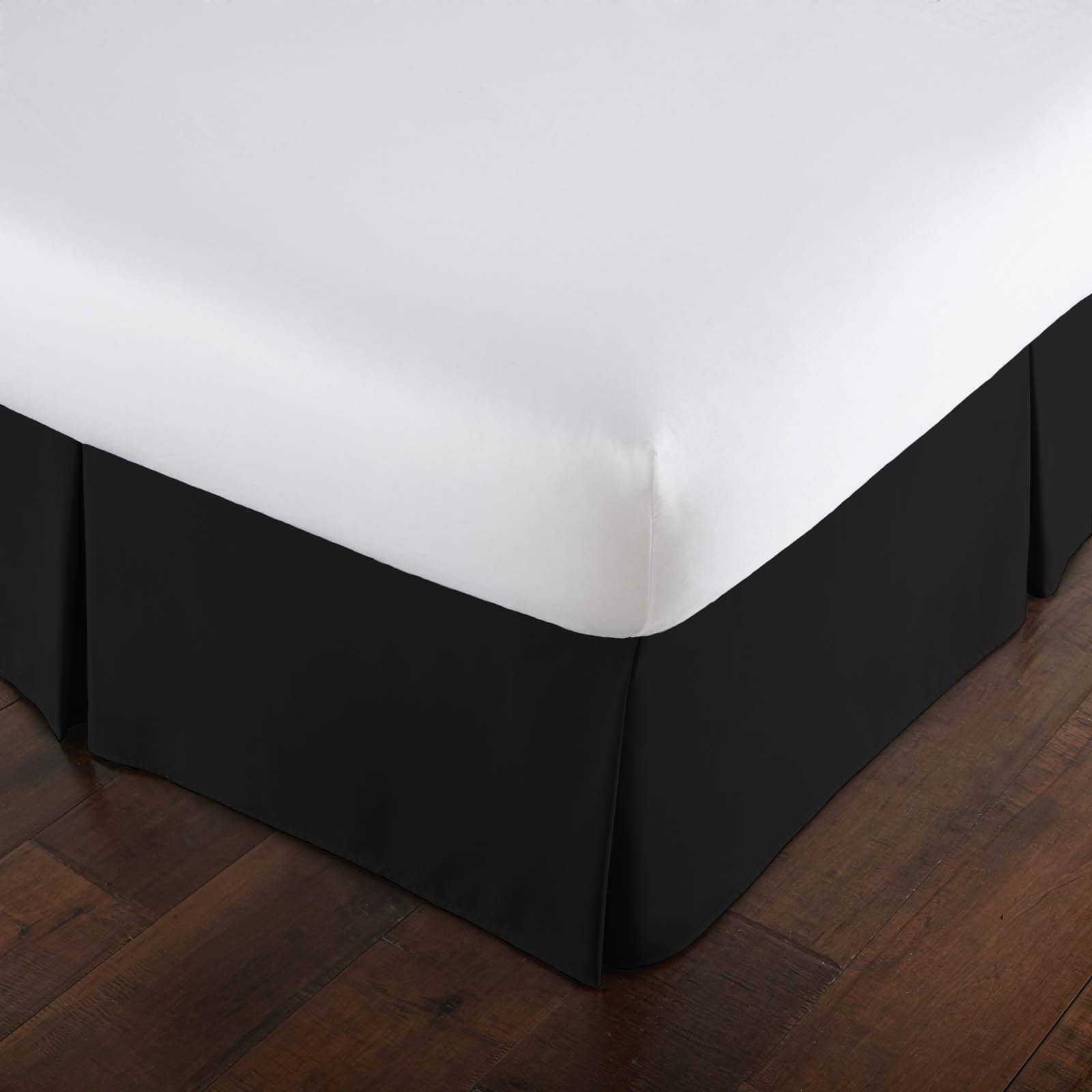 Vilano Pleated Bed Skirt in Black#color_vilano-black
