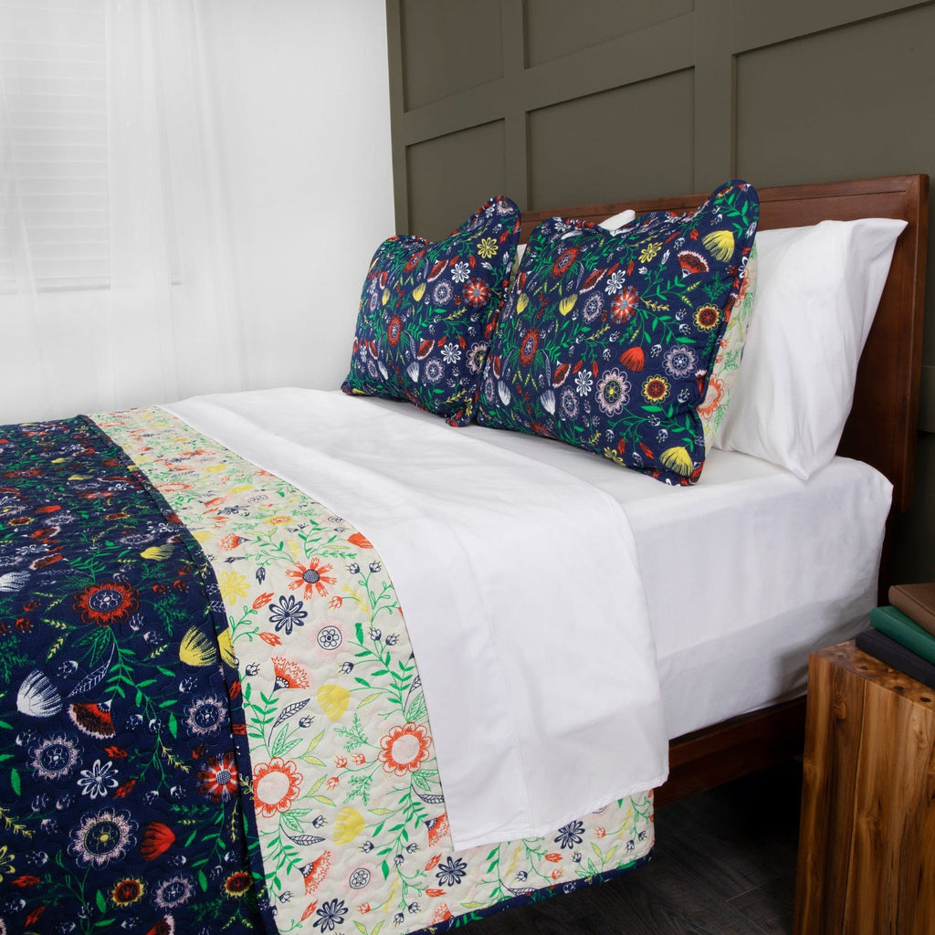 Boho Bloom Reversible Quilt Set