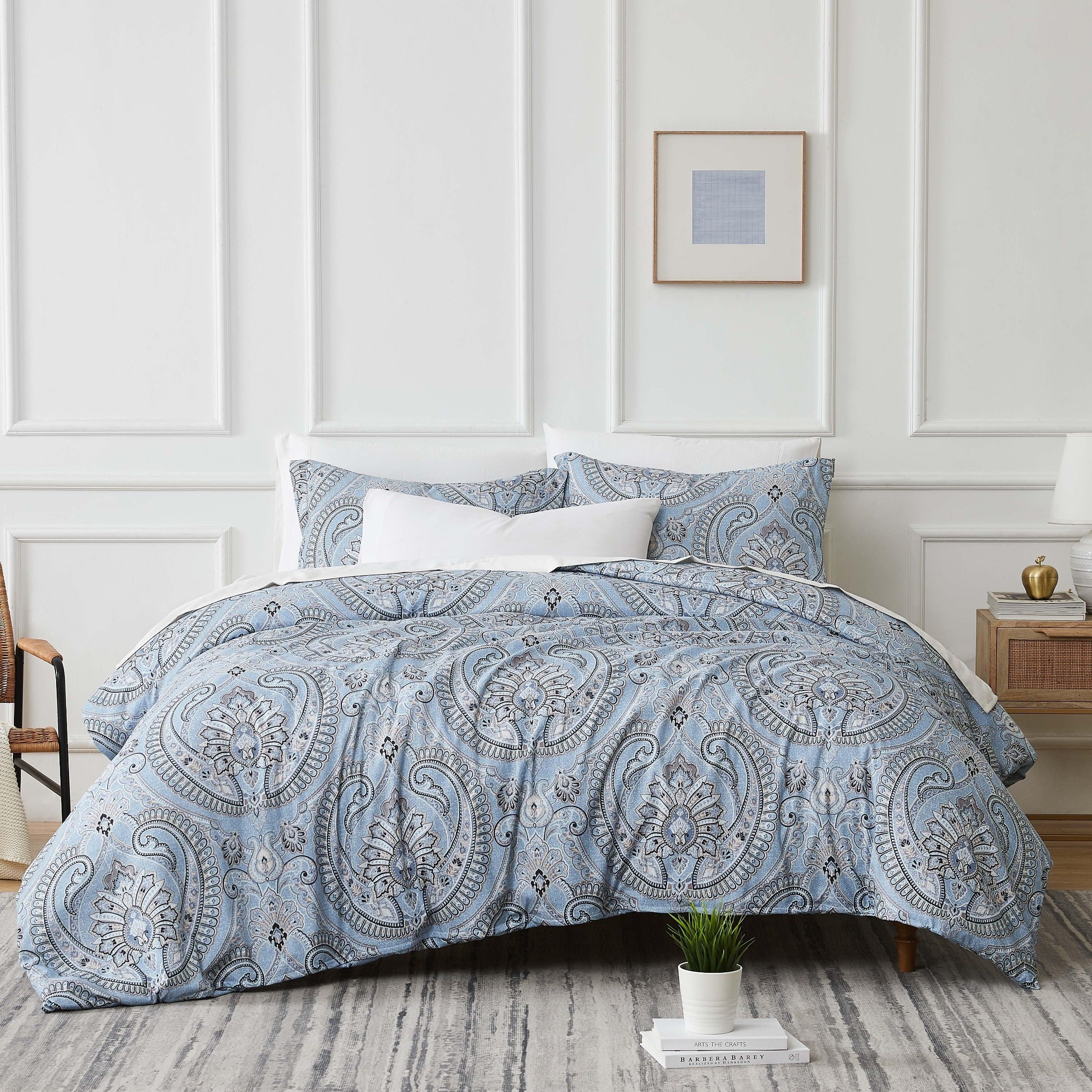 Front View of Pure Melody Duvet Cover Set in Aqua#color_pure-melody-aqua