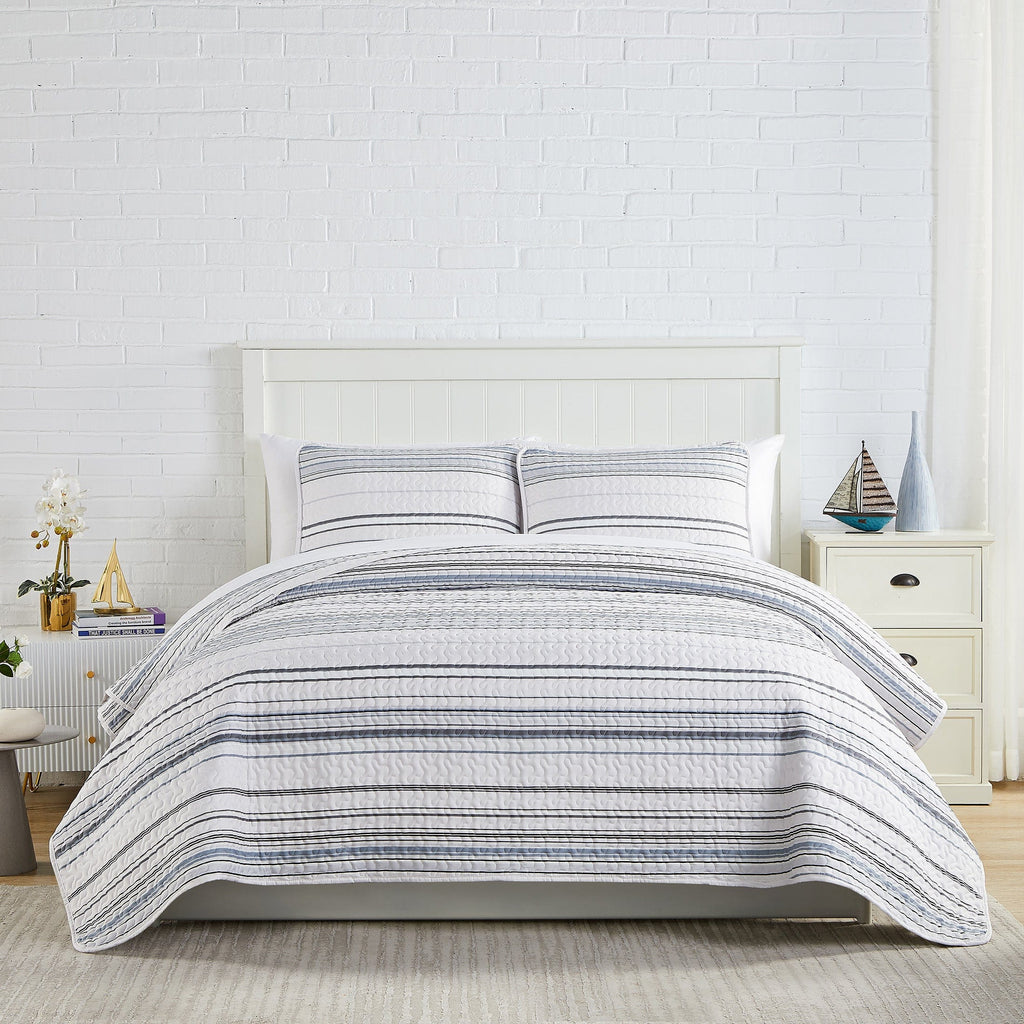 Coastal Stripes Quilted Sham Covers