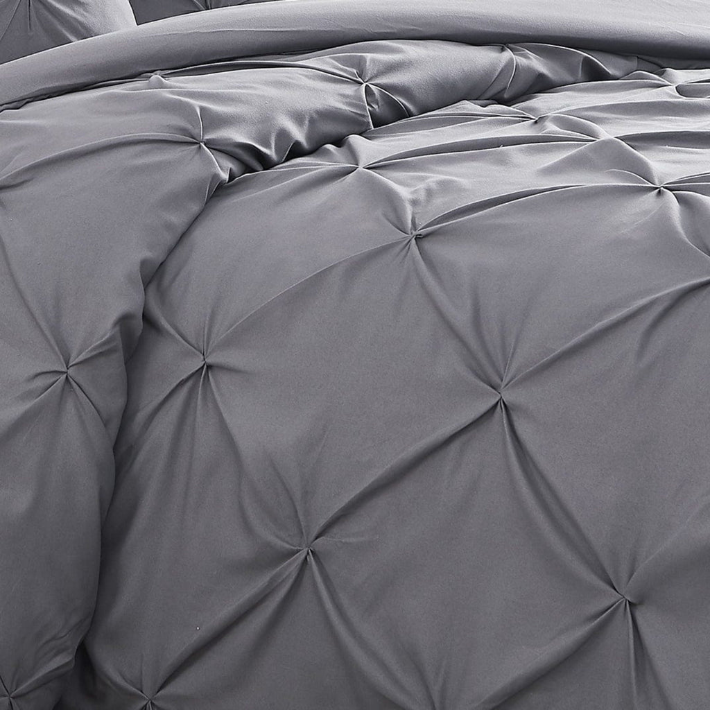 Pintuck Pinch Pleated Duvet Cover Set
