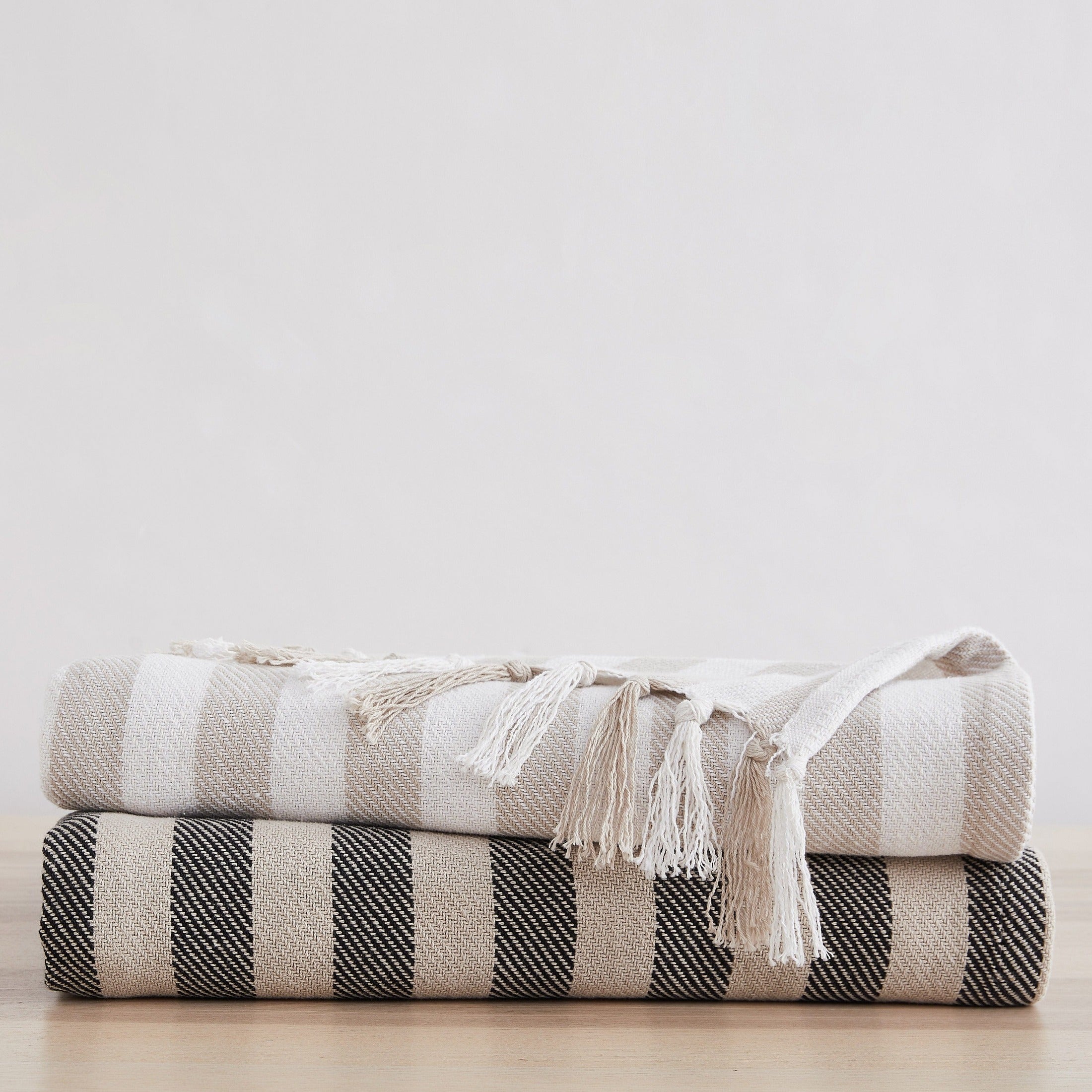 Striped Cotton Blankets and Throws