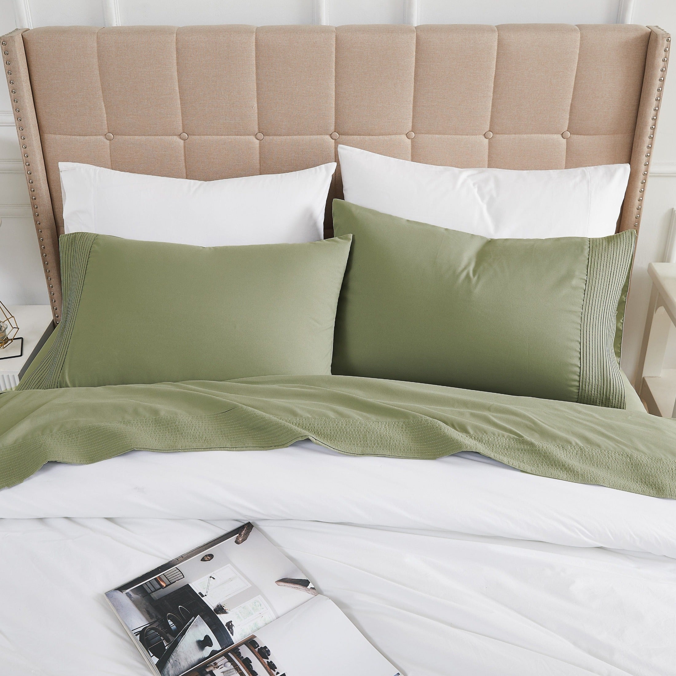 Vilano Extra Deep Pocket Pleated Sheet Set in Earth Tones