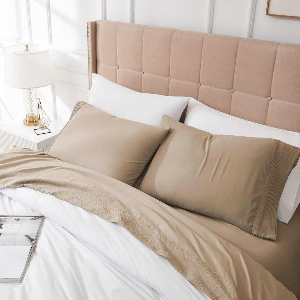 Vilano Extra Deep Pocket Pleated Sheet Set in Earth Tones