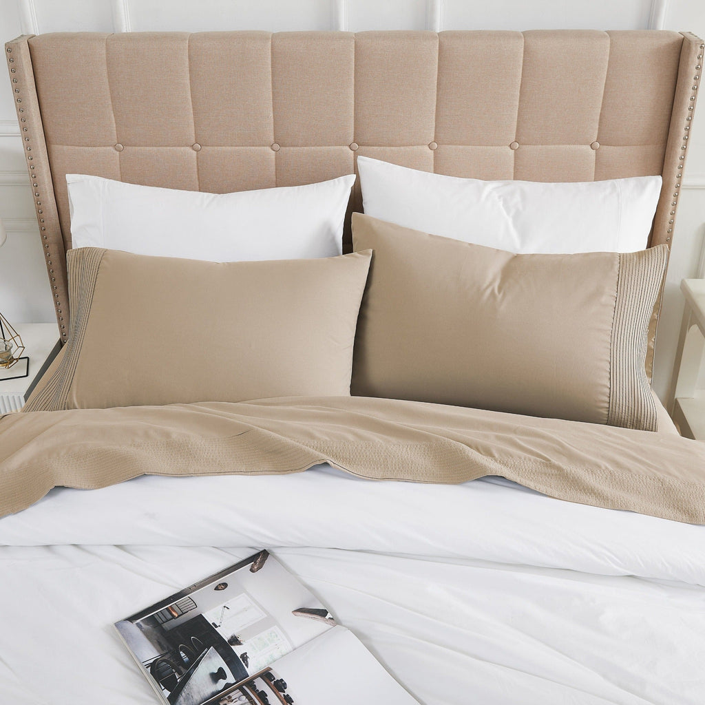 Vilano Extra Deep Pocket Pleated Sheet Set in Earth Tones