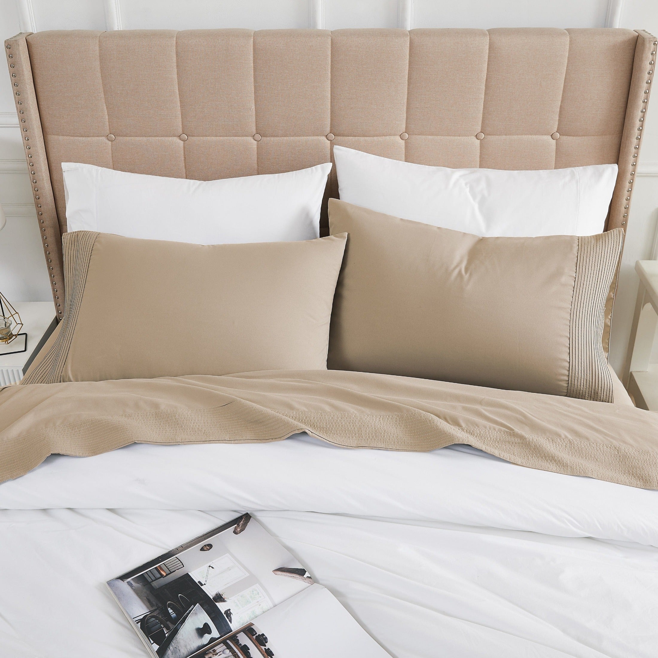 Vilano Extra Deep Pocket Pleated Sheet Set in Earth Tones